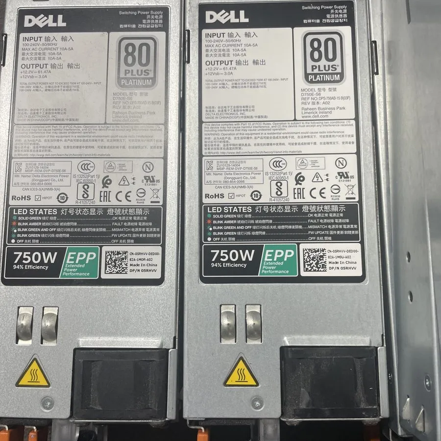 Блок питания Dell PowerEdge R730 R740 750W EPP Switching Power Supply 5RHVV 05RH