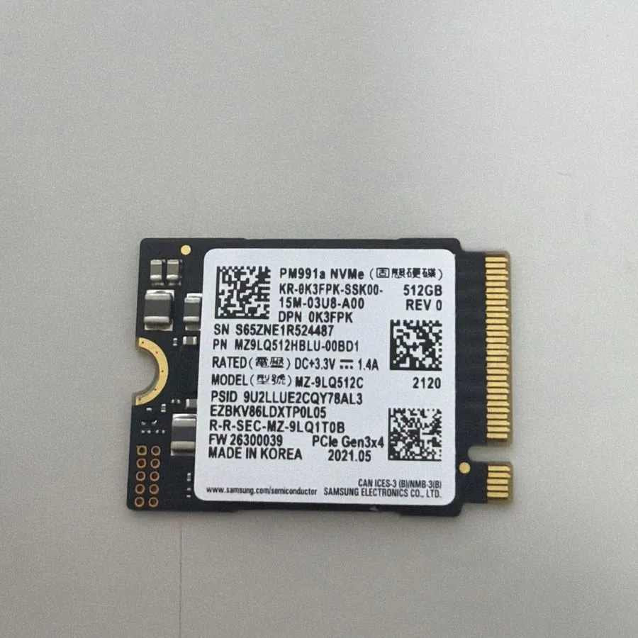 SSD-накопитель Samsung PM991a 512GB M.2 NVMe SSD MZVLQ512HBLU 94%% Health