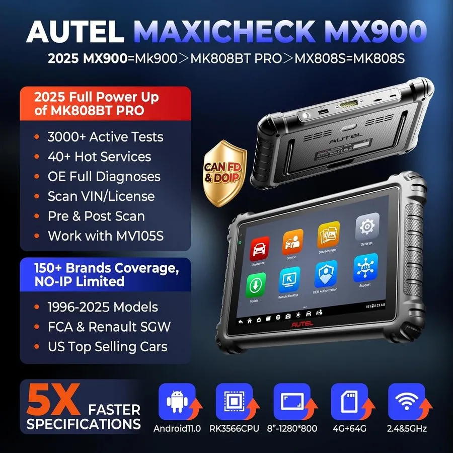 Диагностический сканер 2026 Autel MaxiCOM MK808S Bidirectional Auto Diagnostic S