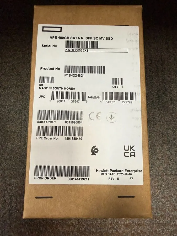 SSD-накопитель P18422-B21 P18482-001 HPE 480GB SATA 6G RI 2.5" SFF SC DS SSD REN