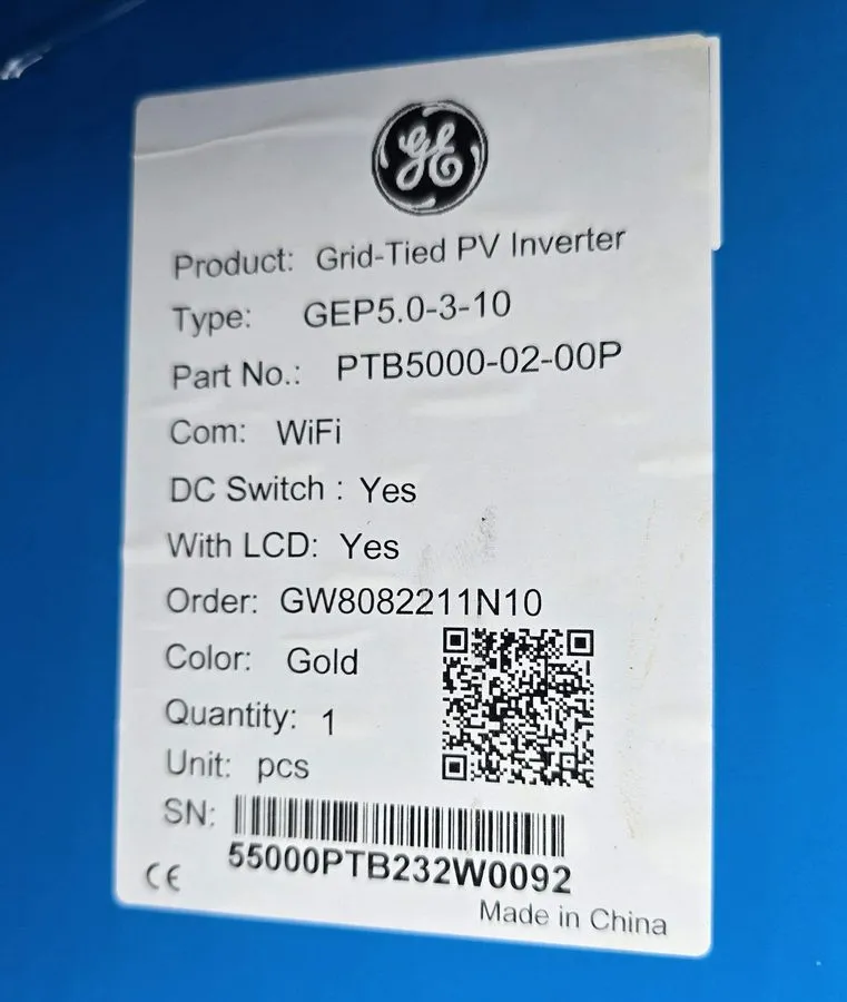 Инвертор GE GEP5.0-3-10 5kW Three Phase Grid-Tied Solar Inverter WiFi LCD