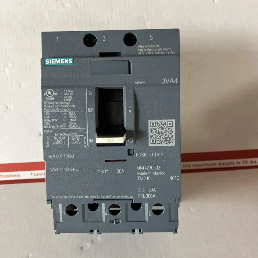Автоматический выключатель SIEMENS 3VA4130 5ED34 0AA0 3 Pole 30 AMP 3VA4 Circuit