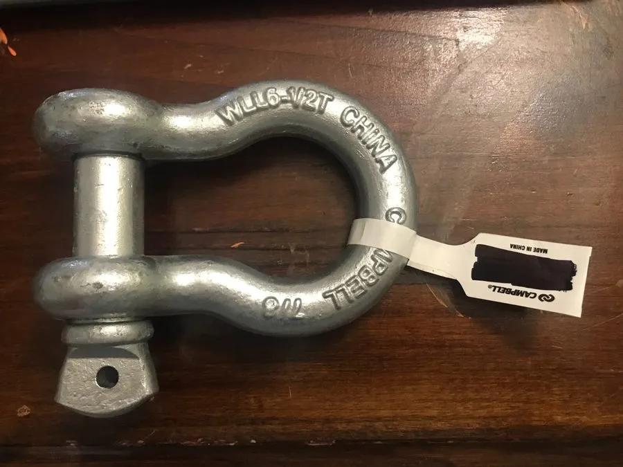 Такелажная скоба 7/8" Anchor Shackle, Screw Pin, Hot Galvanized, T9641435 — фото лота 1