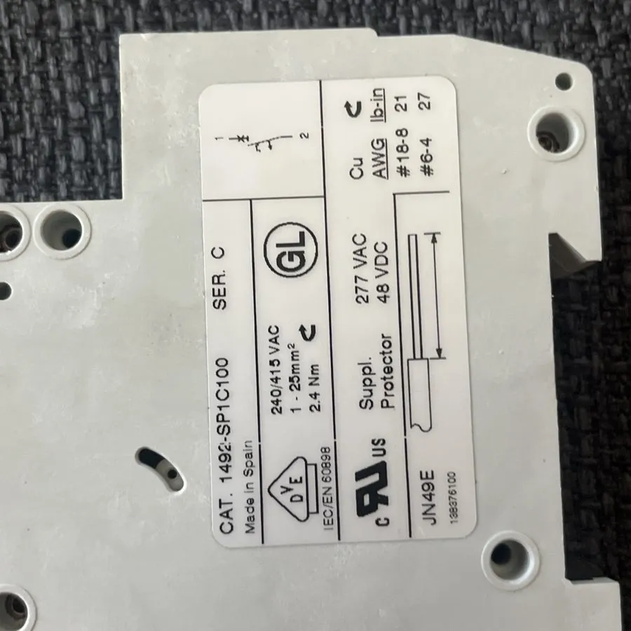 Автоматический выключатель Allen Bradley 1492-SP1C100 Ser C 10 AMP Circuit Break — фото лота 2