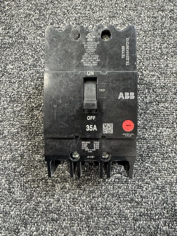 Автоматический выключатель GE TEY335 35A 3-Pole 277/480V AC Molded Case Circuit 