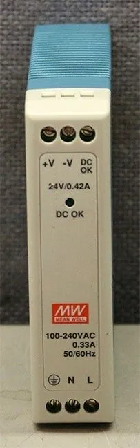 Блок питания Mean Well MDR-10-24 DIN Rail Power Supply, 24V 0.42A, 10W, 100–240V