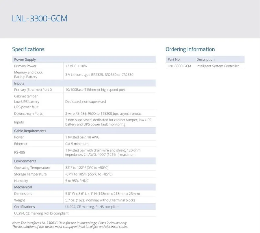 Оборудование видеонаблюдения Lenel LNL-3300-GCM BP7173 Access Control System — фото лота 2