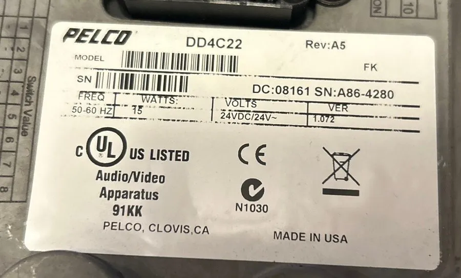 Камера Pelco DD4C22 Spectra IV Camera With PTZ Pressurized Dome