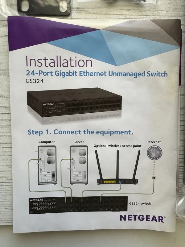 Коммутатор NETGEAR GS324-200NAS 24-Port Gigabit Ethernet Unmanaged Switch Black