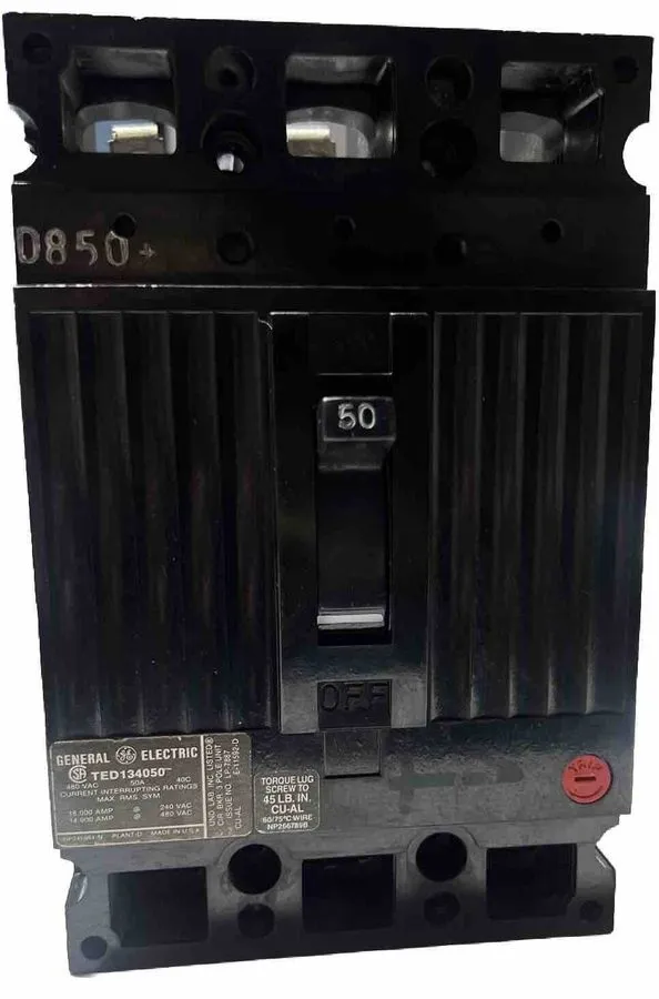 Автоматический выключатель GE TED134050 50A 3-Pole 480V AC E-Frame Circuit Break