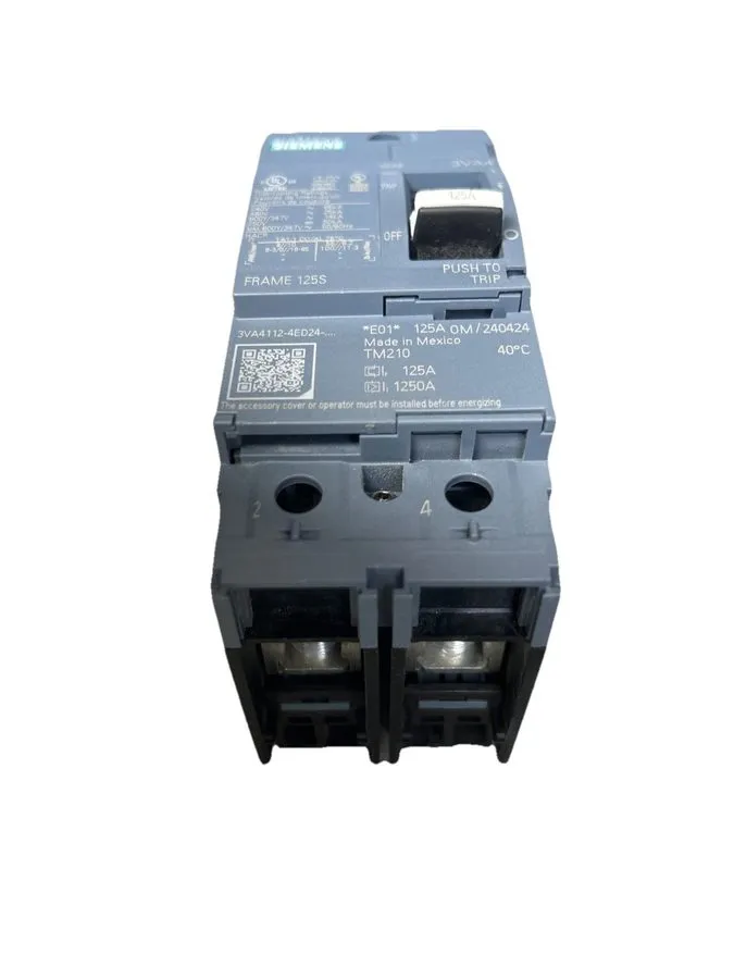 Автоматический выключатель Siemens 3VA4112-4ED24-0AA0 125A 2-Pole 480V 3VA4 Circ