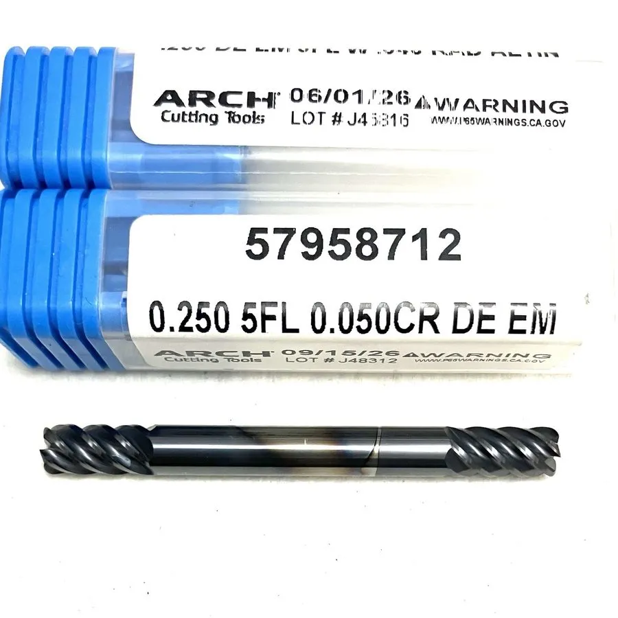 Режущий инструмент ARCH 57958712 1/4" 5FL Corner Rad End Mill .050R Double End C
