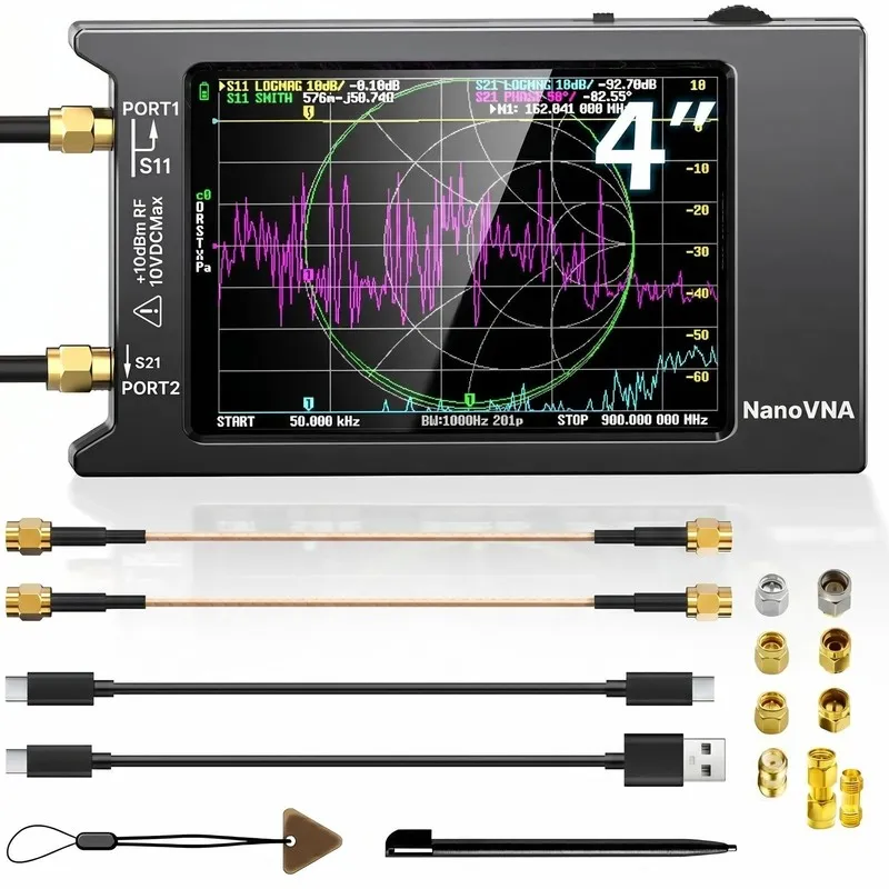 Анализатор цепей NanoVNA-H4 Vector Network Analyzer with 9 SMA Calibration, Last