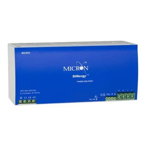 Блок питания MD960-24-3C, Power Supply, DIN-rail mount, 24V/40A OUT, 400-500VAC 