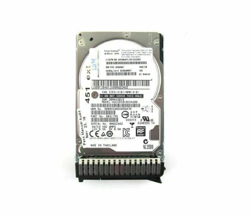 Жёсткий диск NewIBM 00E9958 1.8TB 00E9962 SAS 10K 6Gb/s 2.5" POWER8 E850 P8 HARD — фото лота 1