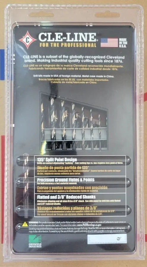 Режущий инструмент CLE-LINE Black And Gold Drill Bit Set #C18131 MADE IN USA