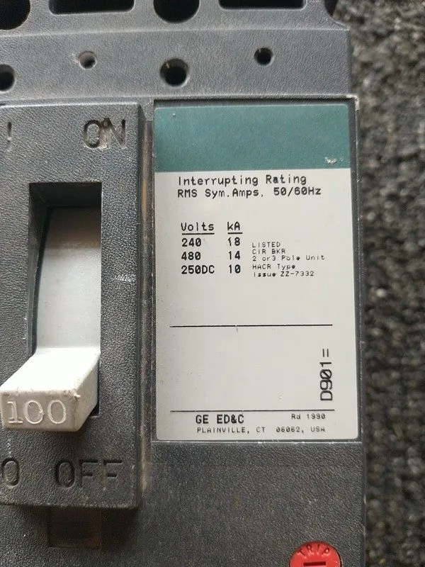 Автоматический выключатель GE TED134100WL 3 pole 100 amp 480v CIRCUIT BREAKER TE — фото лота 2