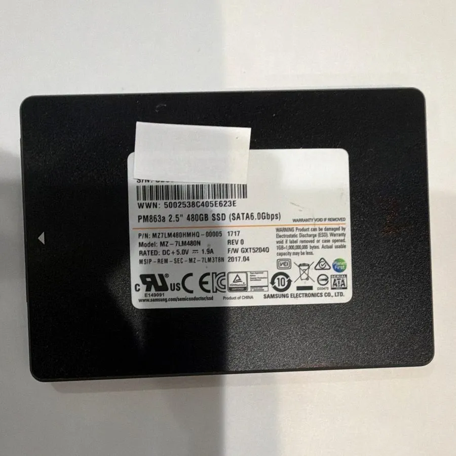 SSD-накопитель Samsung PM863a 480GB 2.5" SATA III SSD MZ7LM480HMHQ Enterprise SS