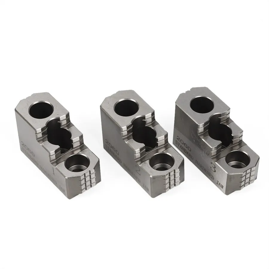 Патрон 8'' Hard Chuck Jaws 1.5mmx60 CNC Lathe 3 Set Lathe Chuck 3 Holes 2 Steps — фото лота 2