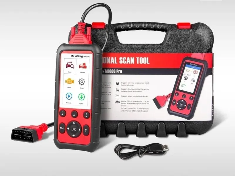 Диагностический сканер Autel MaxiDiag MD808 Pro Automatic Diagnostic Scanner Too — фото лота 1