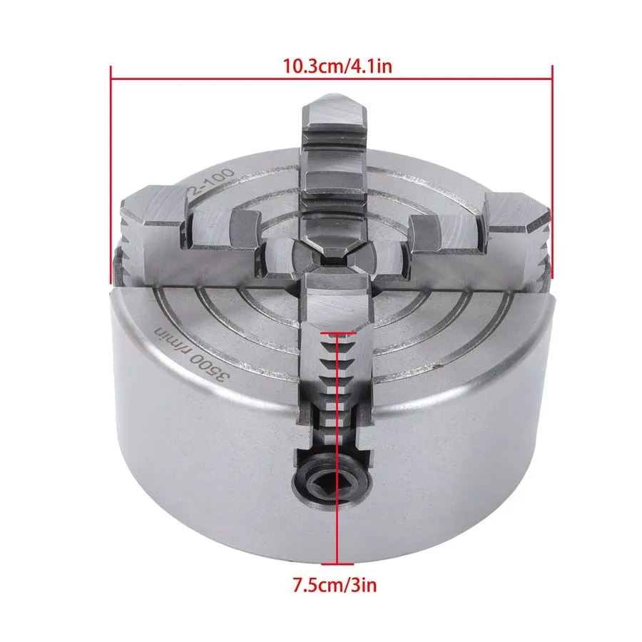 Режущий инструмент 4 Jaw Metal Lathe Chuck Self Centering K72-100 100mm 3.93" Ca — фото лота 1