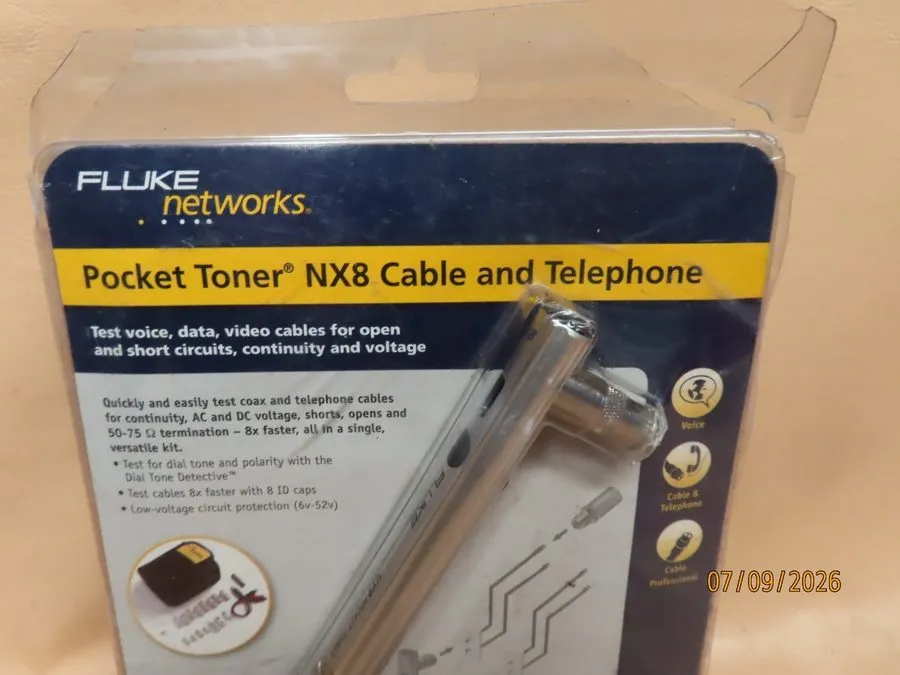 Кабель Fluke Networks pocket toner nx8 ptnx8-ct cable telephone voice data cable — фото лота 1