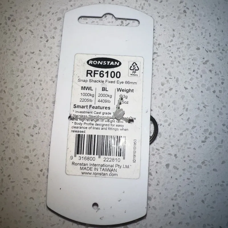Такелажная скоба Ronstan RF6100 Snap Shackle Fixed Eye 66mm