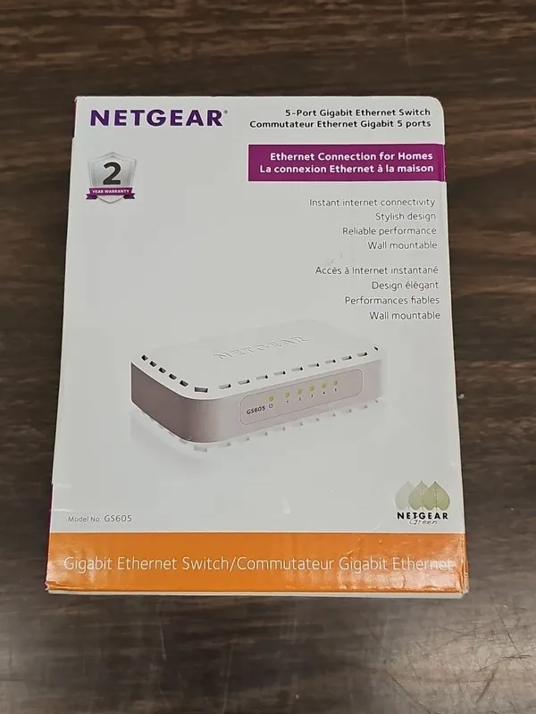 Коммутатор NETGEAR 5-Port Gigabit Ethernet Switch (GS605NA) -fast