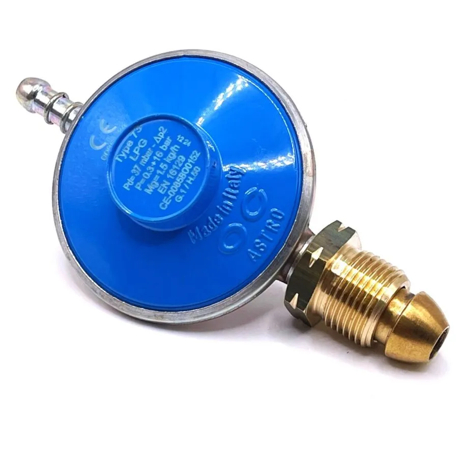 Трубопроводная арматура PROPANE GAS REGULATOR WITH GAUGE 37MBAR SCREW ON BBQ CAM — фото лота 2