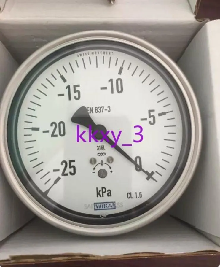 Трубопроводная арматура WIKA KI.1,6 Pressure Gauge EN837-3 0-60 mbar Ø100 mm