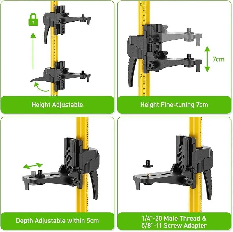 Нивелир 12 Ft./3.7M Professional Laser Level Pole with Tripod and 1/4-Inch by 20