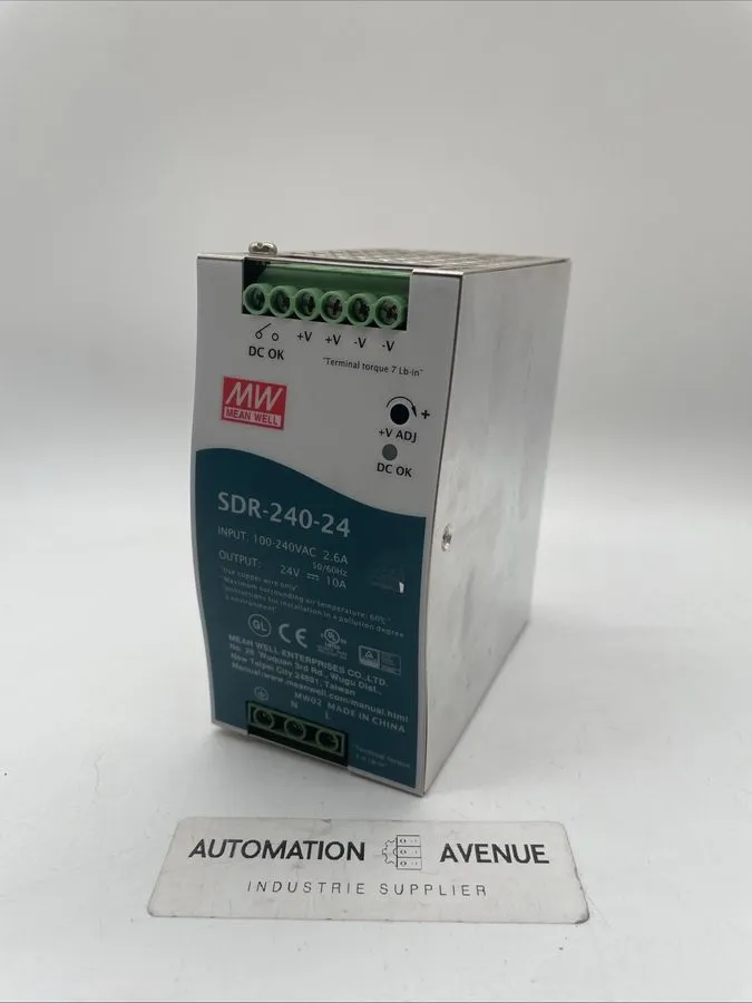 Блок питания MEAN WELL SDR-240-24 AC to DC DIN-Rail Power Supply 240W 24VDC 10A