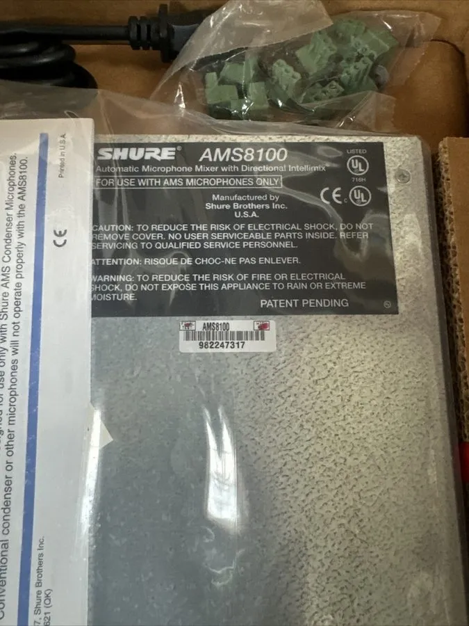 Микшерный пульт Shure AMS8100 Automatic Microphone Mixer 8 Channels — фото лота 2