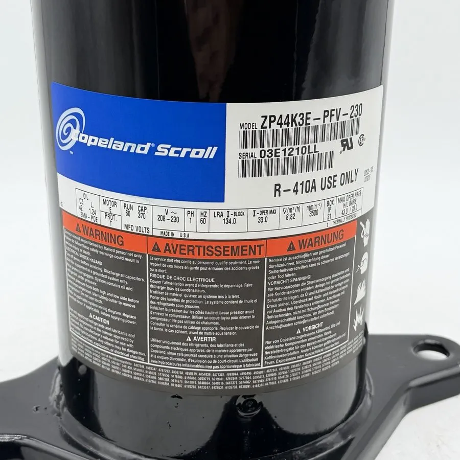 Компрессор Copeland ZP44K3E-PFV R410A 4 Ton Scroll Compressor ZP44K5E-PFV — фото лота 2