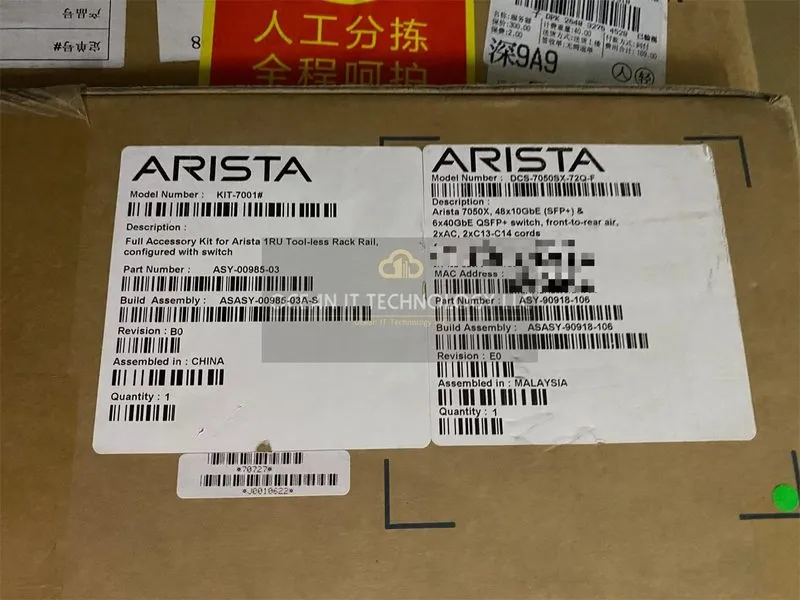 Коммутатор Arista DCS-7050SX-72Q-F 48xSFP+ 6x40GbE QSFP+ switch — фото лота 1