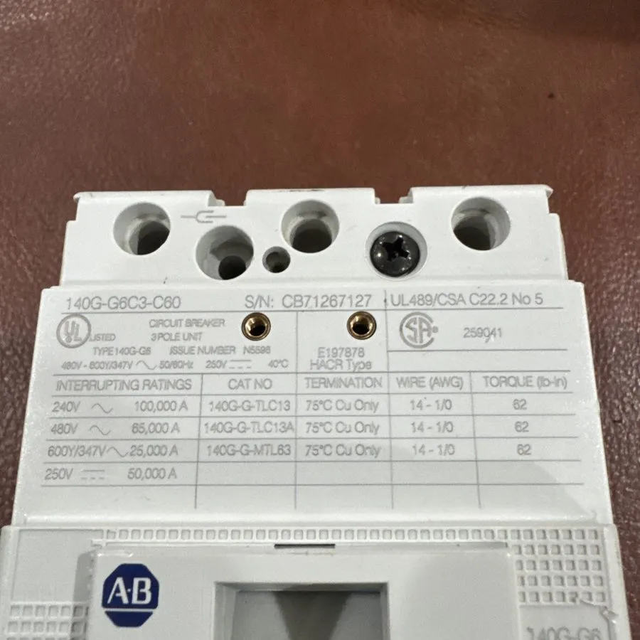 Автоматический выключатель ALLEN BRADLEY 140G-G6C3-C60 Circuit Breaker 3P 60A 48
