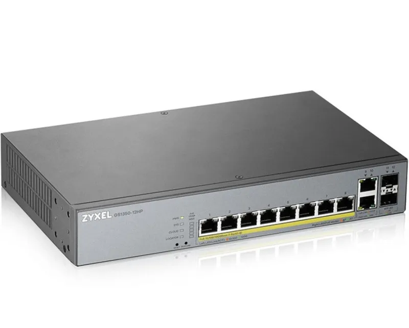 Коммутатор ZYXEL GS1350-12HP 8-Port Gigabit Smart Nebula Cloud Managed PoE Switc