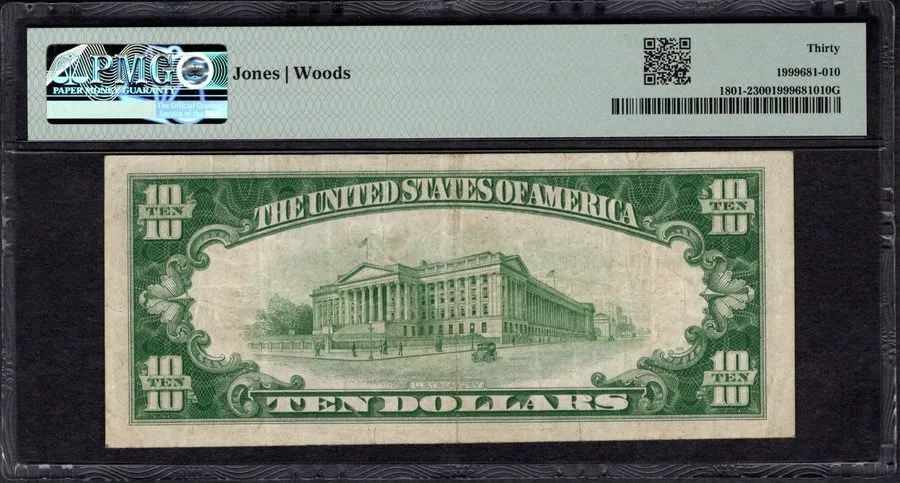 Лабораторный прибор 1929 $10 Mercantile NB Miami Beach Florida PMG 30 Fr.1801-2 