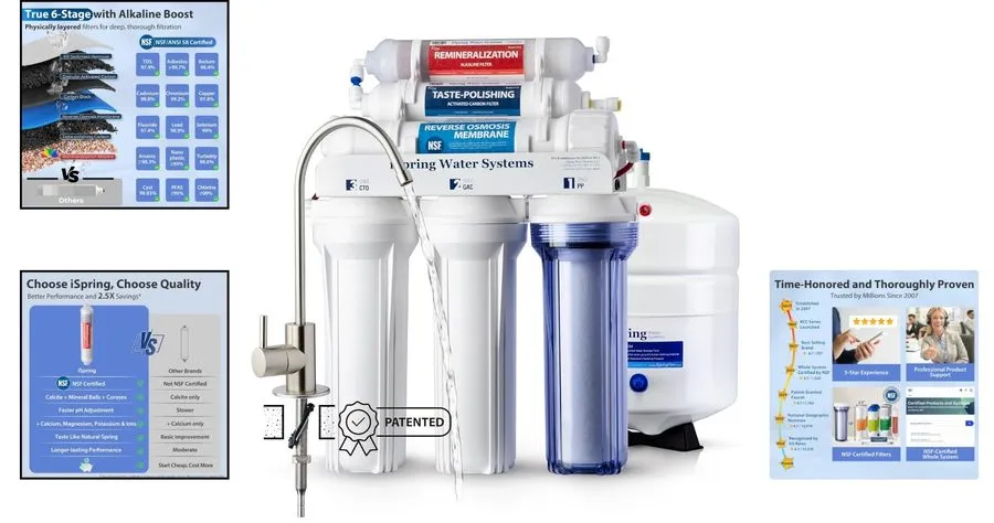 Насос RCC7AK Alkaline Reverse Osmosis System 75 GPD NSF Certified 6-Stage Under