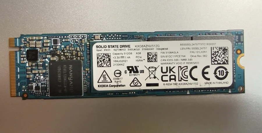 SSD-накопитель KIOXIA XG6 KXG6AZNV512G 512GB M.2 2280 NVMe Internal SSD Laptop/P