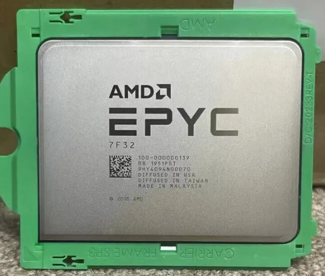 Процессор AMD EPYC 7F32 CPU processor 8 cores 16 threads 3.7GHZ up to 3.9GHZ 180