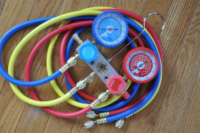 Манометрический коллектор HVAC Kit:Manifold Gauge+5ft Hose Set R22+Car Quick Sna — фото лота 2