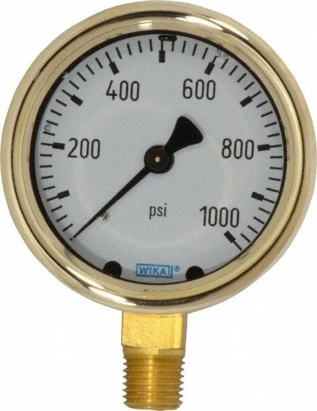 Трубопроводная арматура WIKA Instruments Type 213.40 2.5 1000 PSI Pressure Gauge