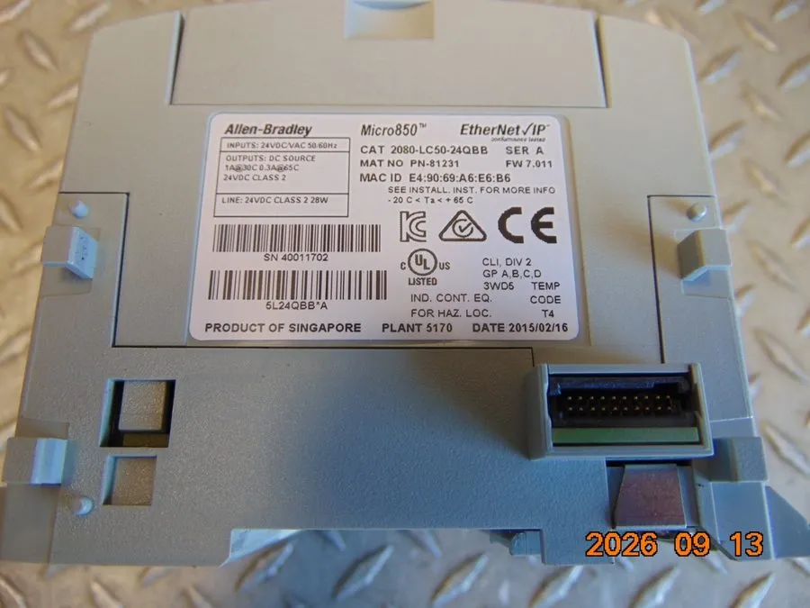 ПЛК 2080-LC50-24QBB Allen Bradley Micro850 EtherNet/IP PLC Controller