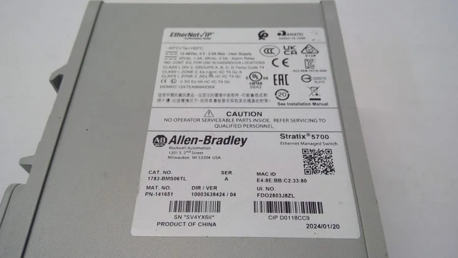 Коммутатор Allen Bradley 1783-BMS06TL Ser A Stratix 5700 Managed Switch 6 Port