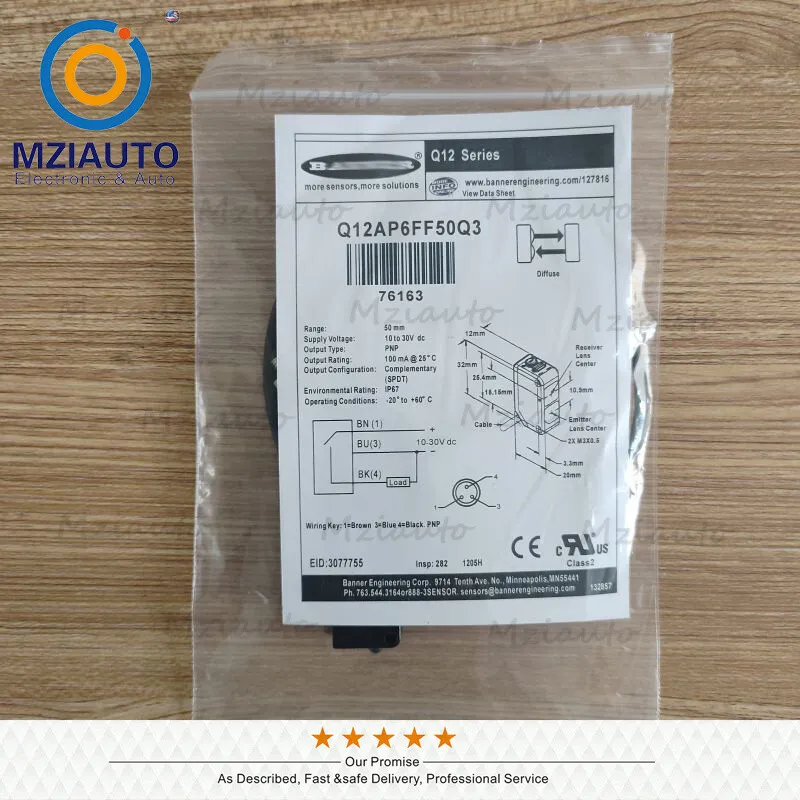 Фотоэлектрический датчик Banner Q12AP6FF50Q3 Photoelectric Sensor 76163 PNP M8 3