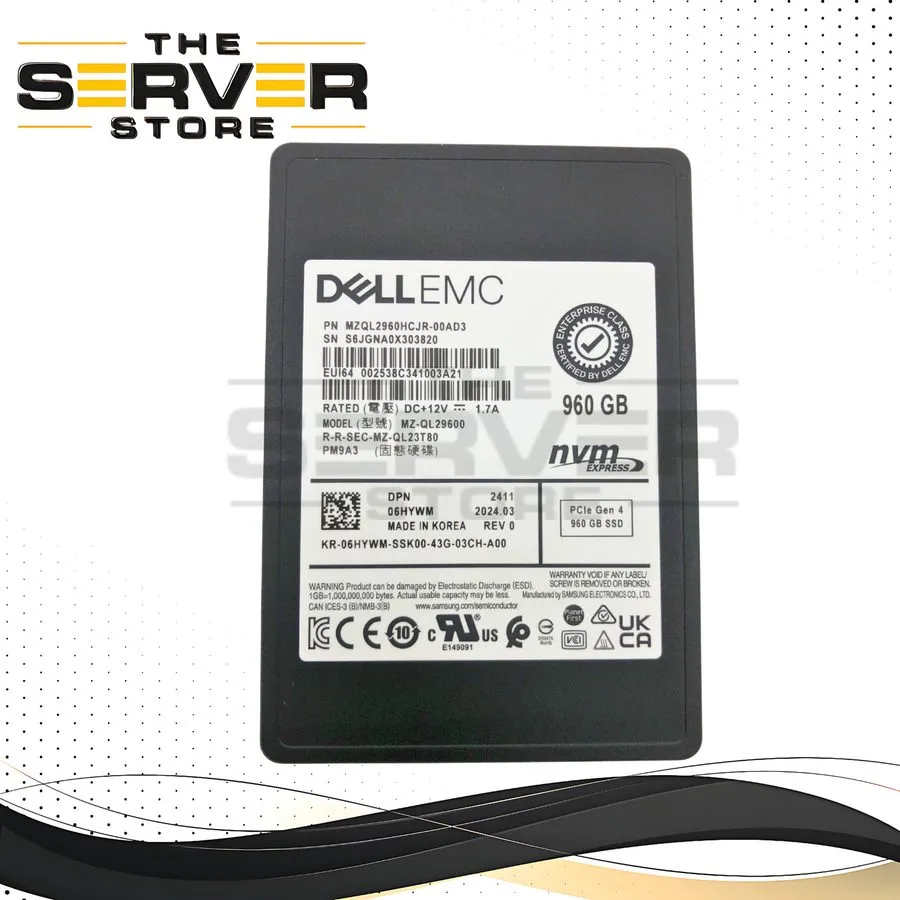SSD-накопитель Samsung PM9A3 960GB PCI-E Gen4 x4 NVMe 2.5'' U.2 SSD MZ-QL29600 4