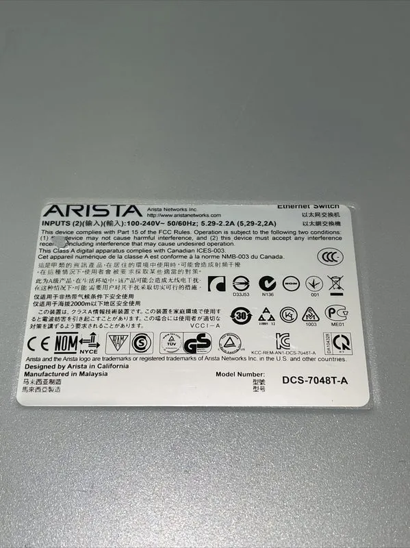 Коммутатор Arista DCS-7048T-A 48-Port 1GbE RJ-45 + 4x 10GB SFP+ Ethernet Switch — фото лота 3
