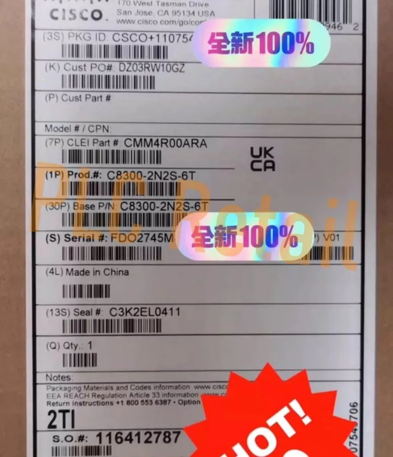 Маршрутизатор Cisco 8300 Series C8300-2N2S-6T 6 Port Router