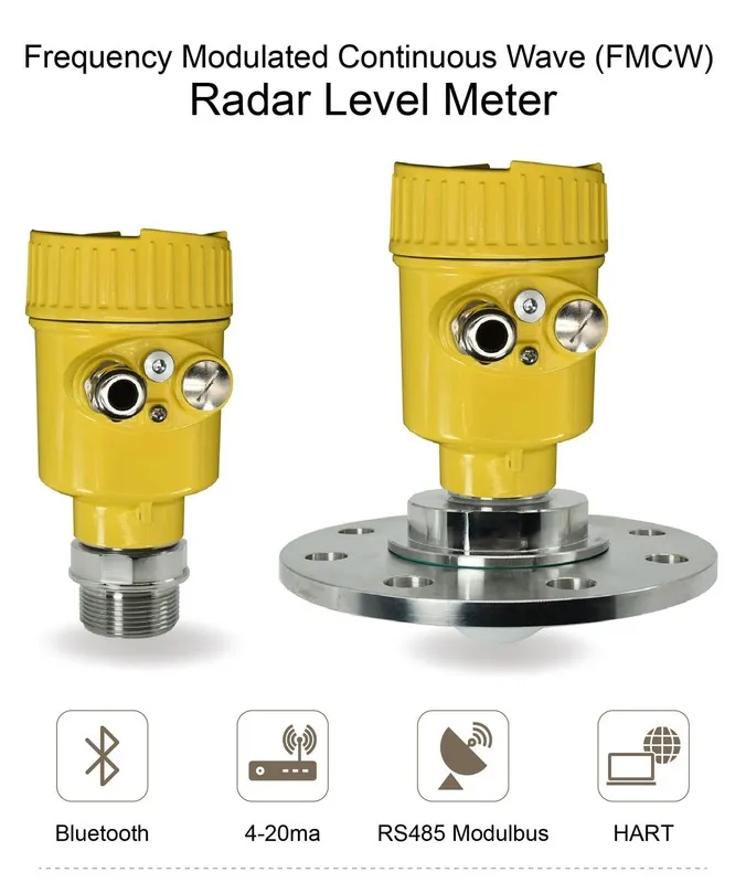 Датчик уровня Radar Level Transmitter 80GHz 4-20mA DC24V 0.1-120m Range High Acc
